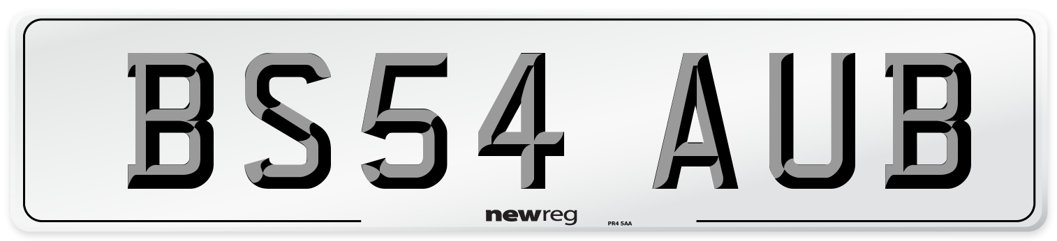 BS54 AUB Number Plate from New Reg